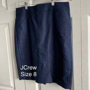 Navy J Crew Pencil Skirt Size 8